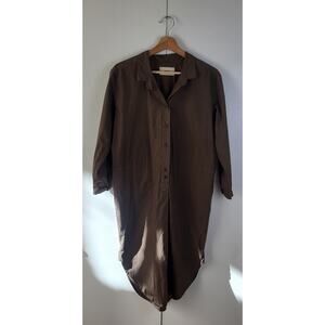 Humanoid Women’s Button Down Shirt Dress Small Minimalist Neutral Luxury | S